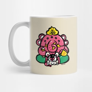 Pink baby elephant with bitcoin Mug